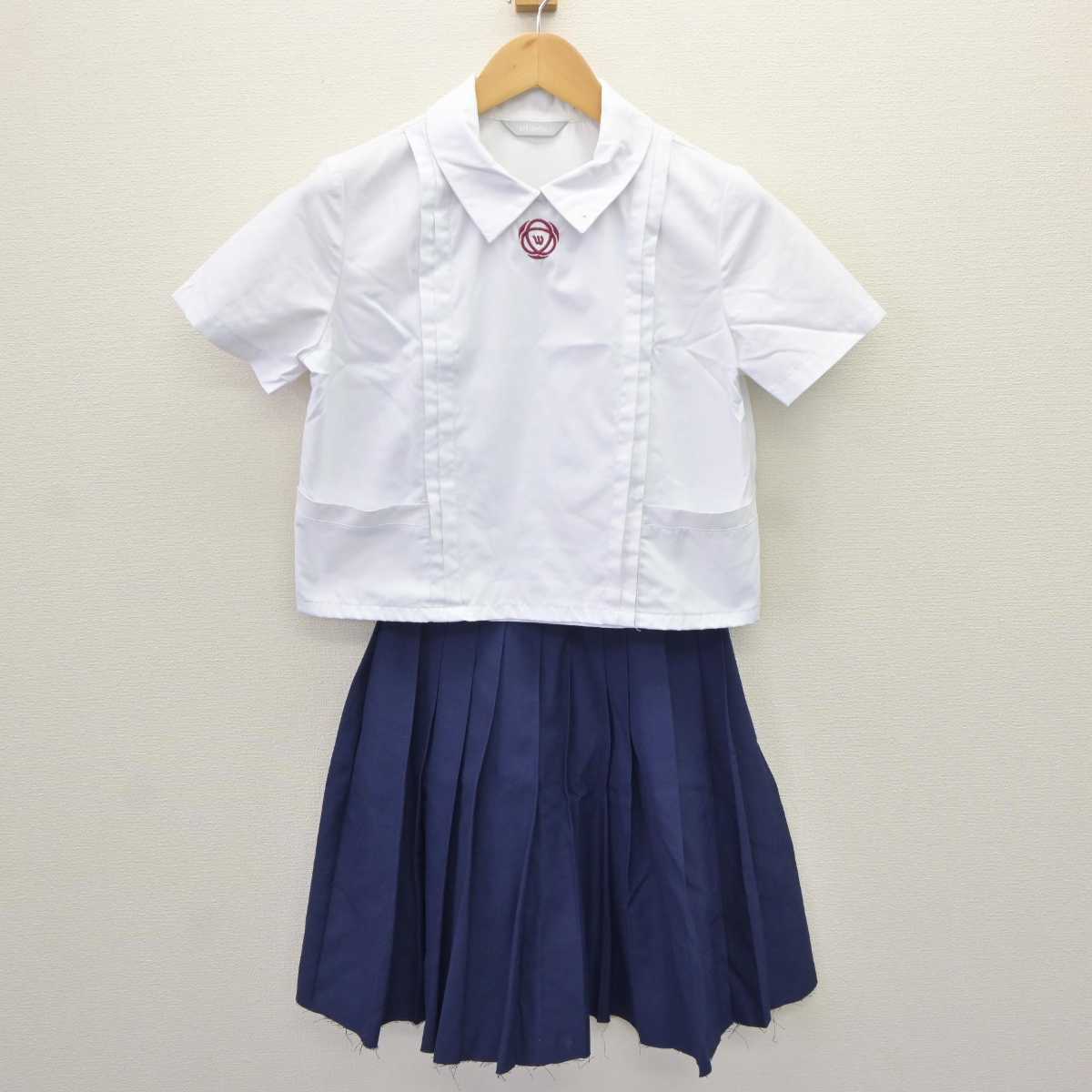 【中古】奈良県 育英西中学校 女子制服 2点 (シャツ・スカート) sf065558