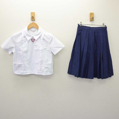 【中古】奈良県 育英西中学校 女子制服 2点 (シャツ・スカート) sf065558