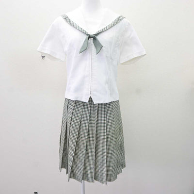 【中古】福島県 須賀川桐陽高等学校 女子制服 4点 (セーラー服・ニット・スカート) sf065593