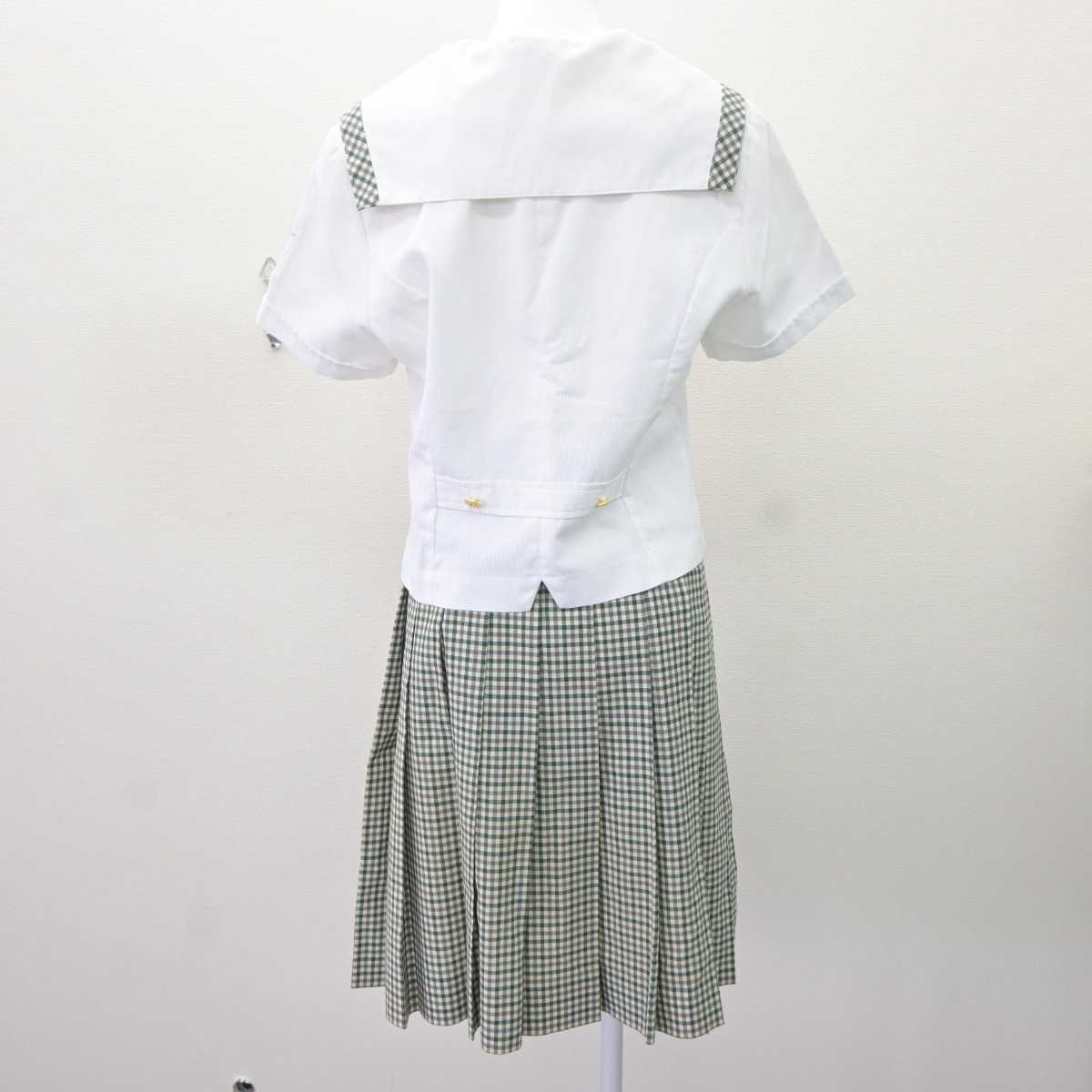 【中古】福島県 須賀川桐陽高等学校 女子制服 4点 (セーラー服・ニット・スカート) sf065593