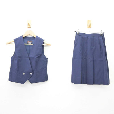 【中古】神奈川県 左近山中学校 女子制服 2点 (ベスト・スカート) sf065601