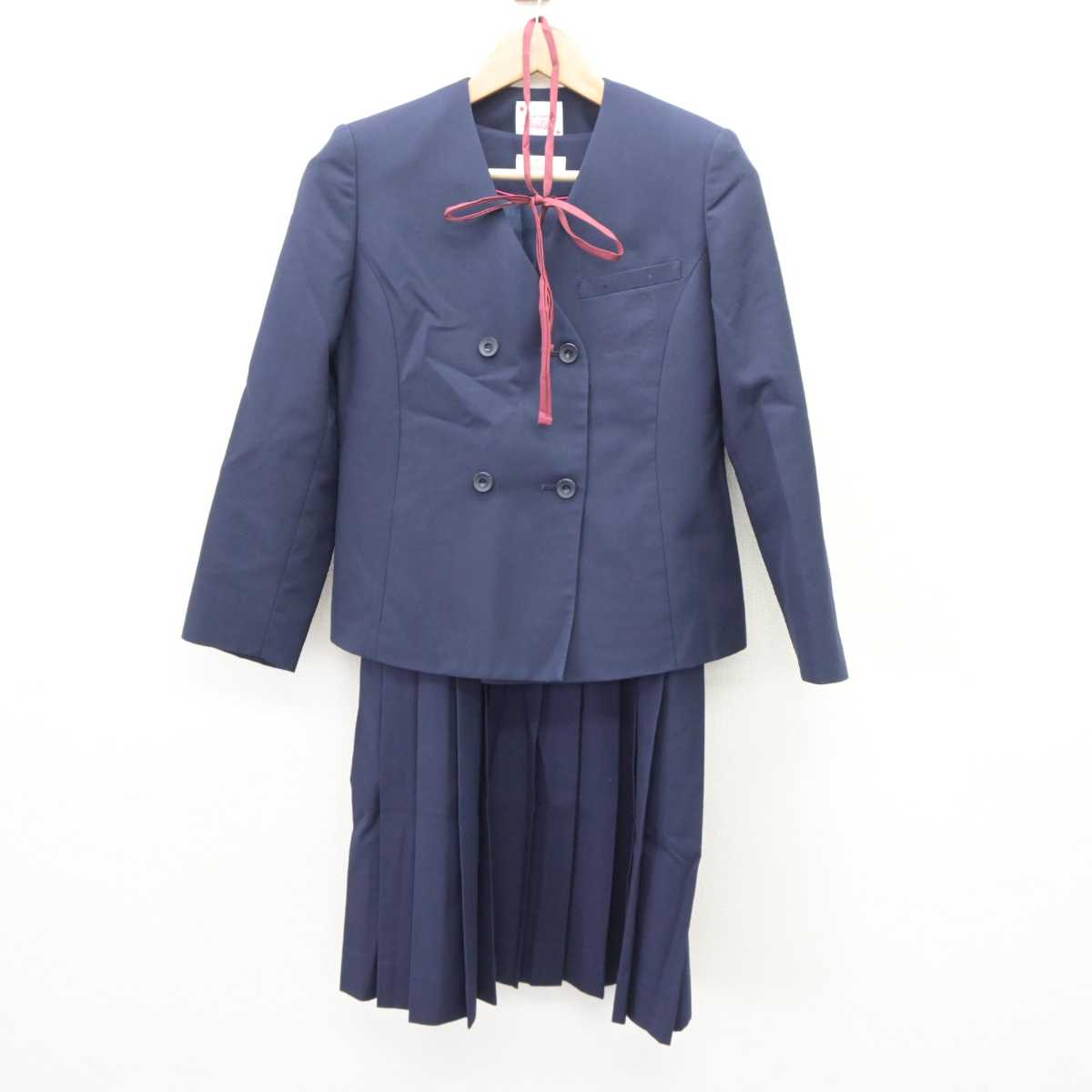 【中古】福岡県 志徳中学校 女子制服 3点 (ブレザー・ジャンパースカート) sf065610