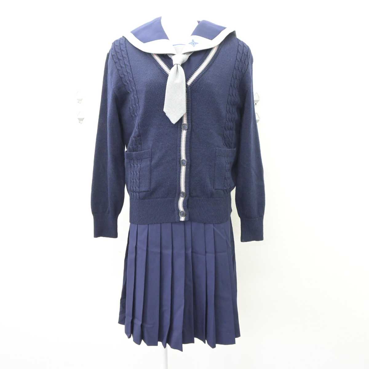 【中古】神奈川県 日本大学高等学校・中学校 女子制服 3点 (ブレザー・ニット・スカート) sf065616