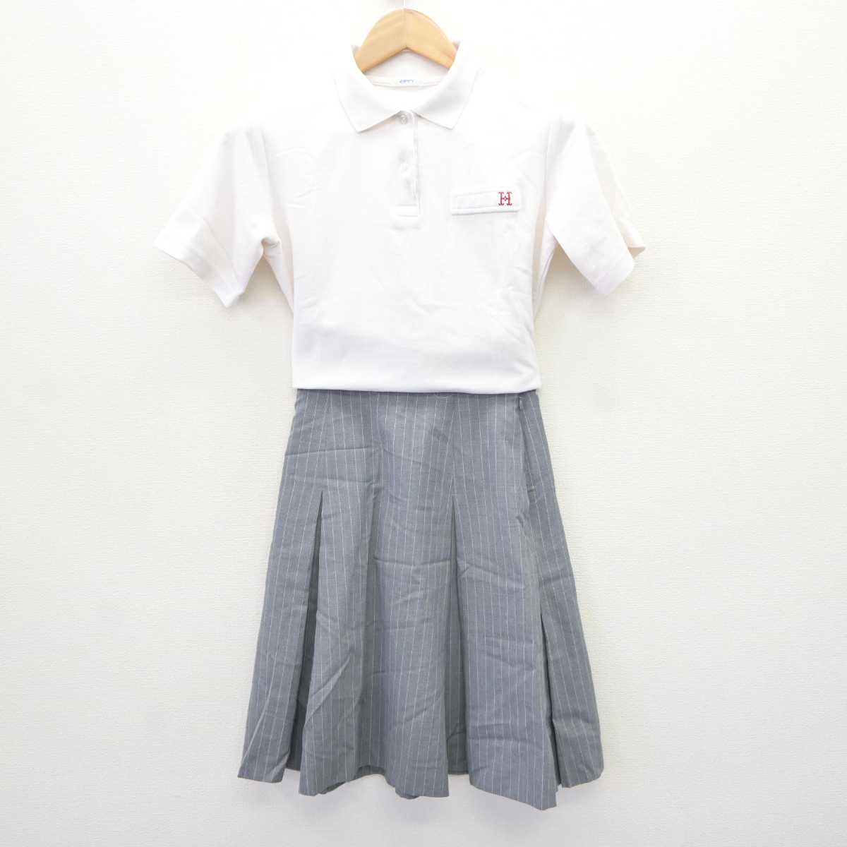 【中古】兵庫県 姫路女学院中学校・高等学校 女子制服 3点 (シャツ・スカート) sf065624