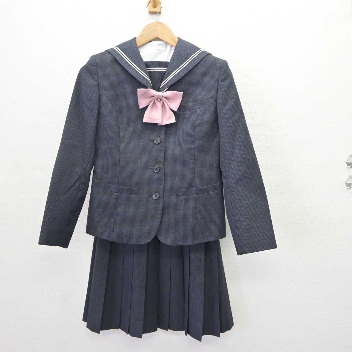 【中古】広島県 瀬戸内高等学校 女子制服 4点 (ブレザー・セーラー服・スカート) sf065642