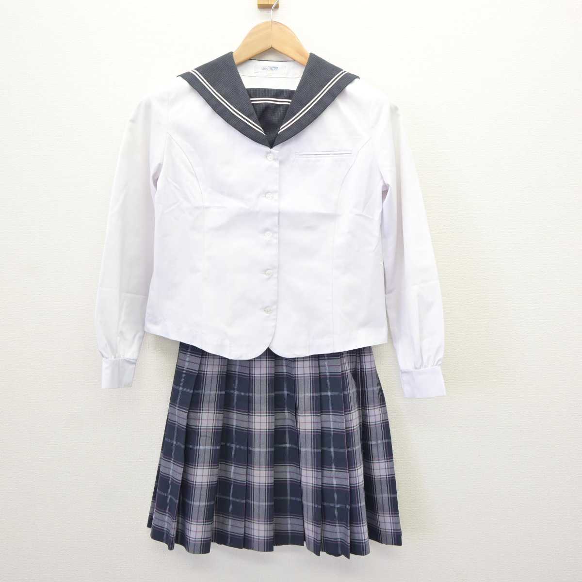 【中古】広島県 瀬戸内高等学校 女子制服 3点 (セーラー服・スカート) sf065643