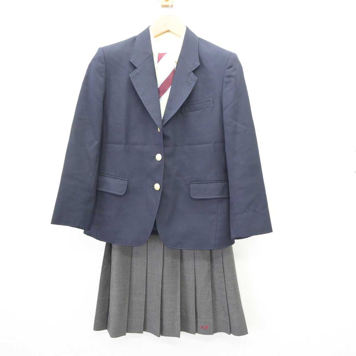 【中古】広島県 安芸府中高等学校 女子制服 4点 (ブレザー・シャツ・スカート) sf065644