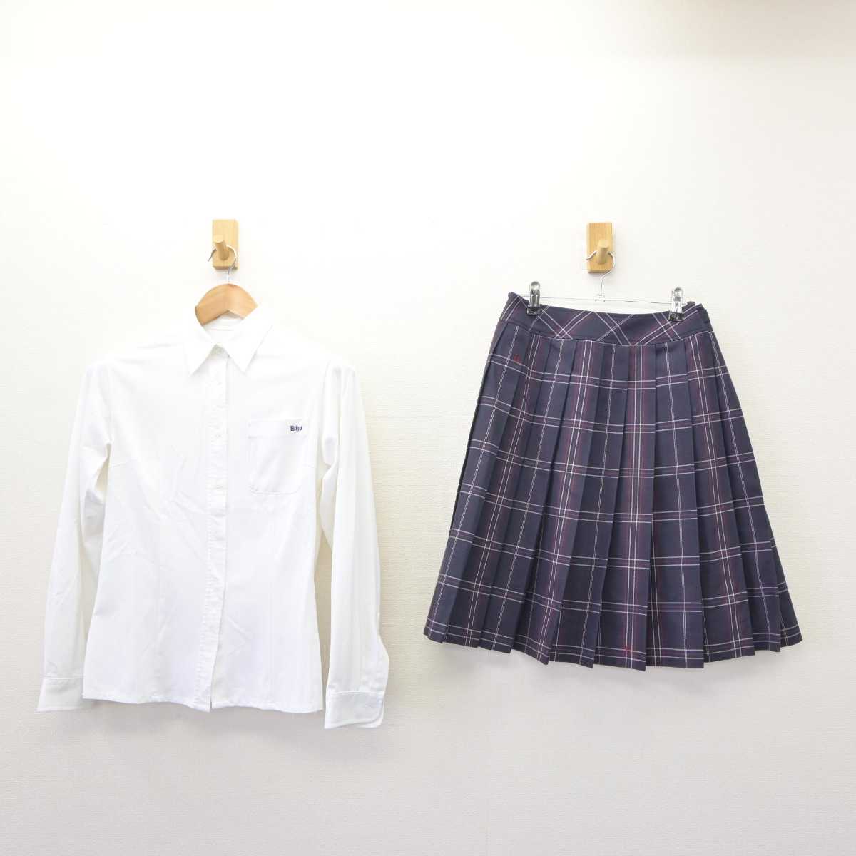 【中古】京都府 木津高等学校 女子制服 5点 (ブレザー・ニット・シャツ・スカート) sf065647