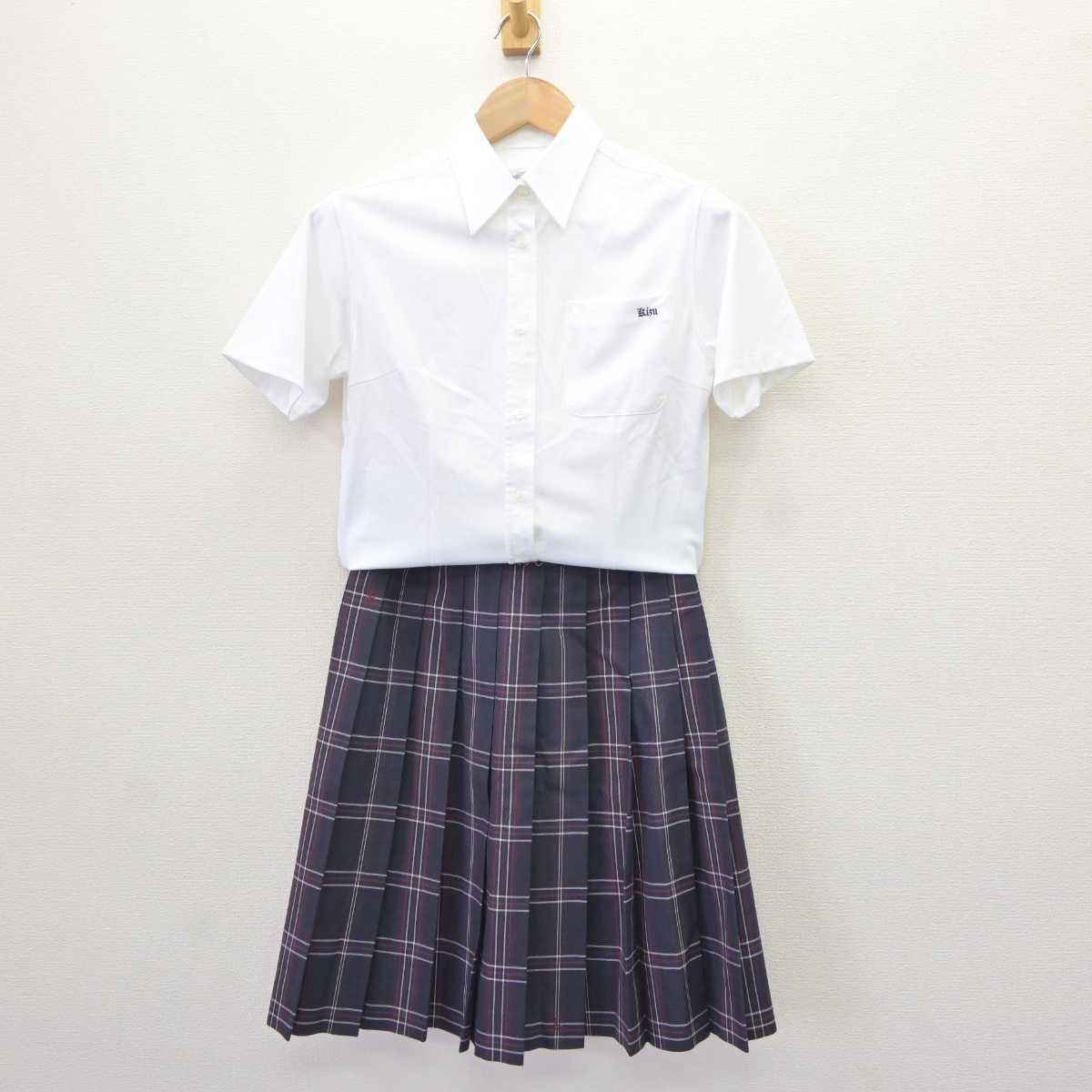 【中古】京都府 木津高等学校 女子制服 2点 (シャツ・スカート) sf065648