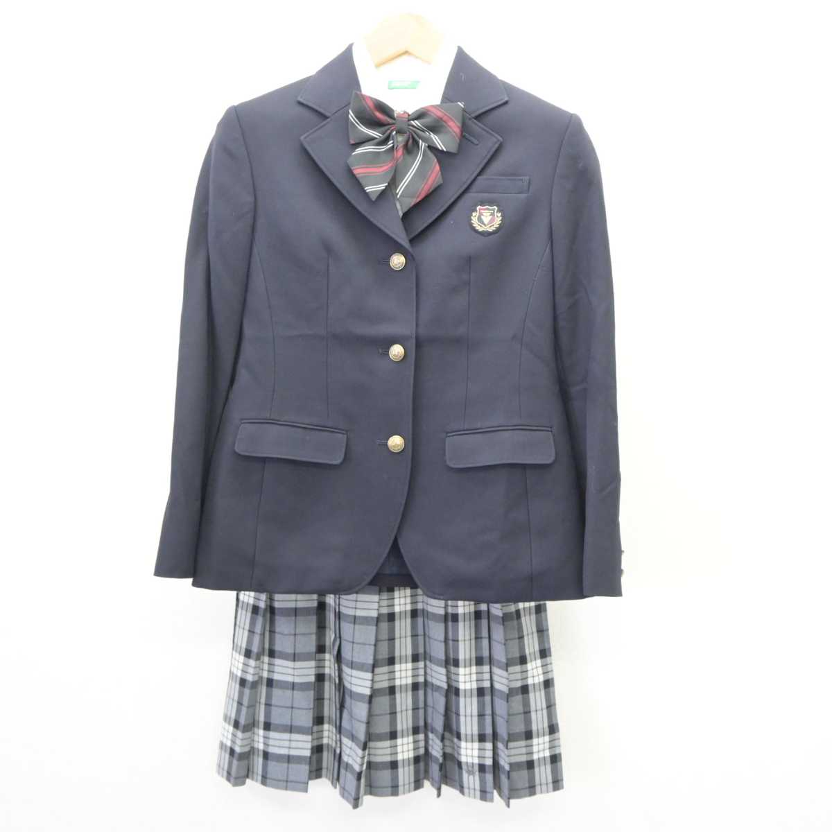 【中古】京都府 田辺高等学校 女子制服 4点 (ブレザー・シャツ・スカート) sf065649