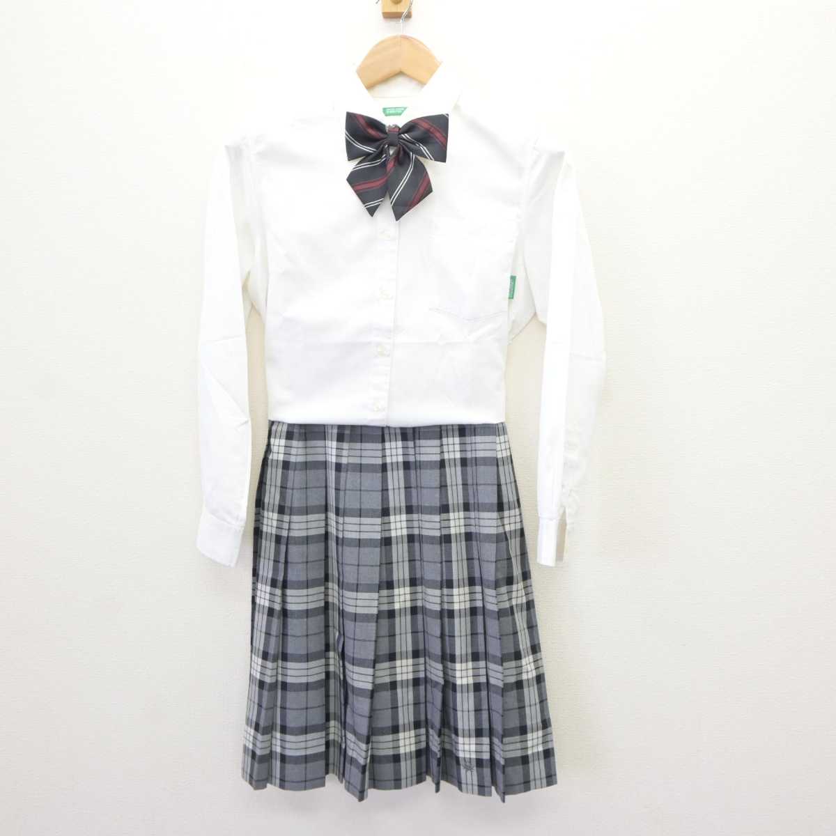 【中古】京都府 田辺高等学校 女子制服 4点 (ブレザー・シャツ・スカート) sf065649