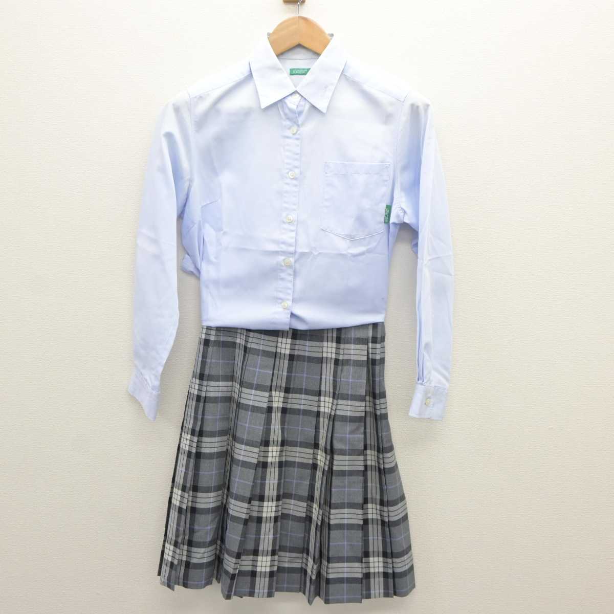 【中古】京都府 京都府立田辺高等学校 女子制服 3点 (ニットベスト・シャツ・スカート) sf065650