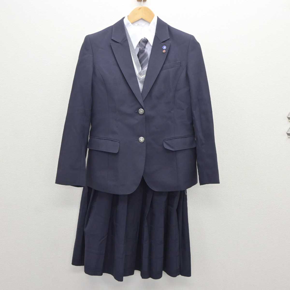 【中古】京都府 京都すばる高等学校 女子制服 7点 (ブレザー・ニット・シャツ・スカート) sf065652