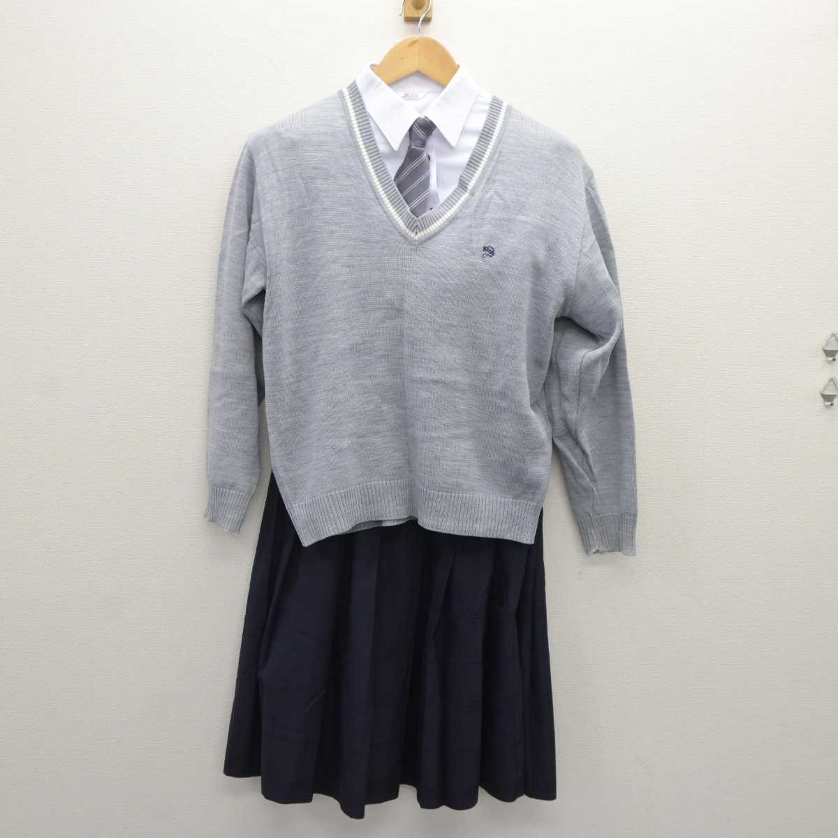 【中古】京都府 京都すばる高等学校 女子制服 7点 (ブレザー・ニット・シャツ・スカート) sf065652