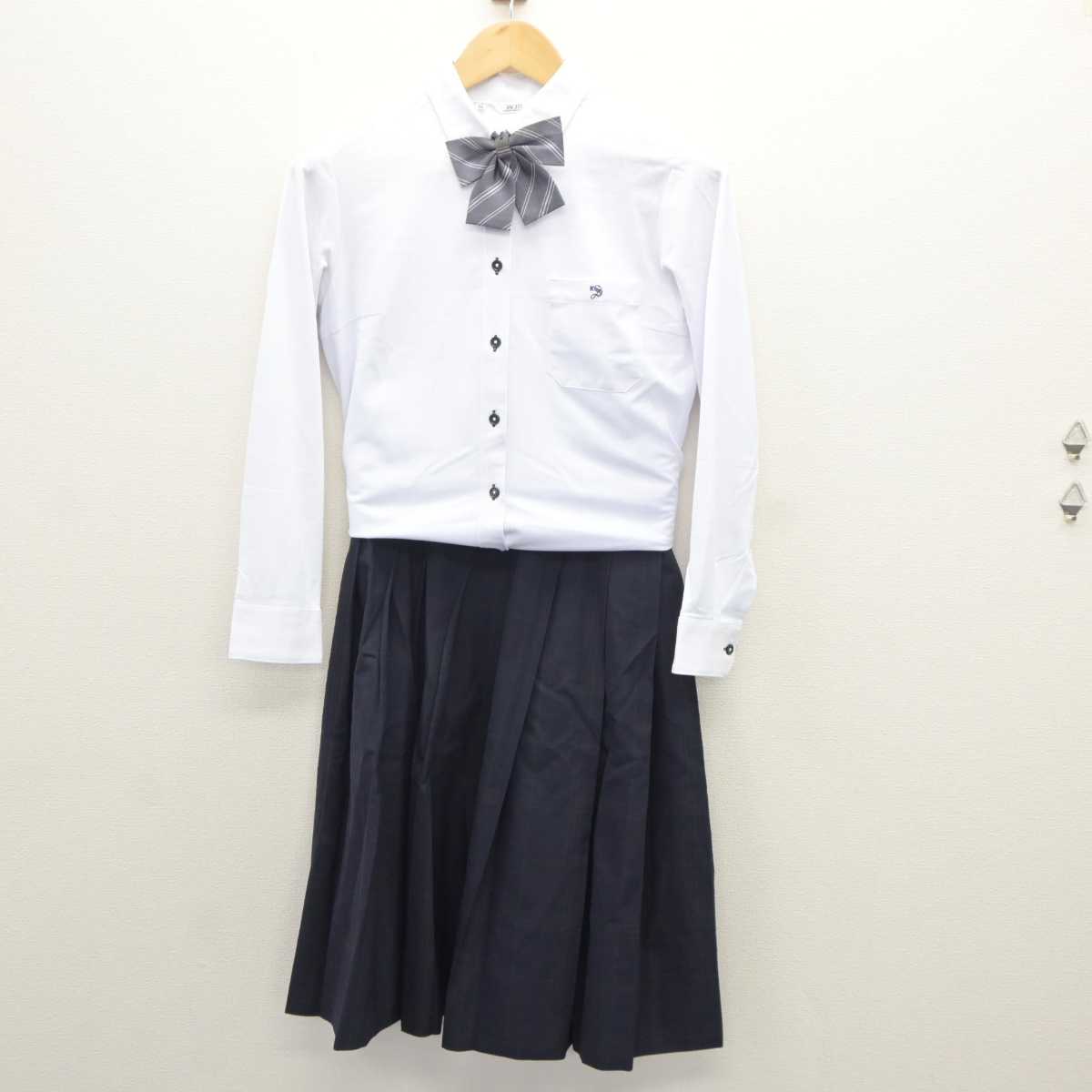 【中古】京都府 京都すばる高等学校 女子制服 3点 (ニットベスト・シャツ・スカート) sf065653