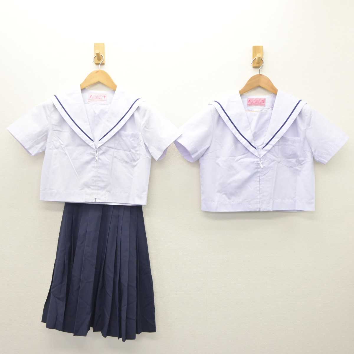 【中古】愛知県 名古屋市立若葉中学校 女子制服 3点 (セーラー服・スカート) sf065654