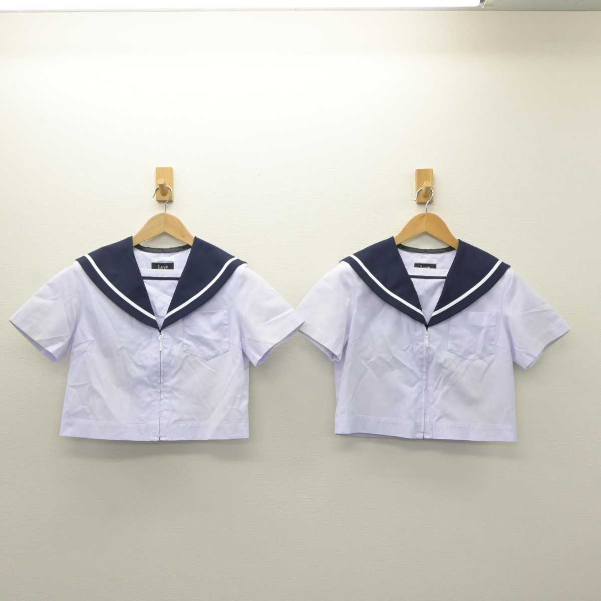 【中古】愛知県 蟹江北中学校 女子制服 3点 (セーラー服・スカート) sf065675