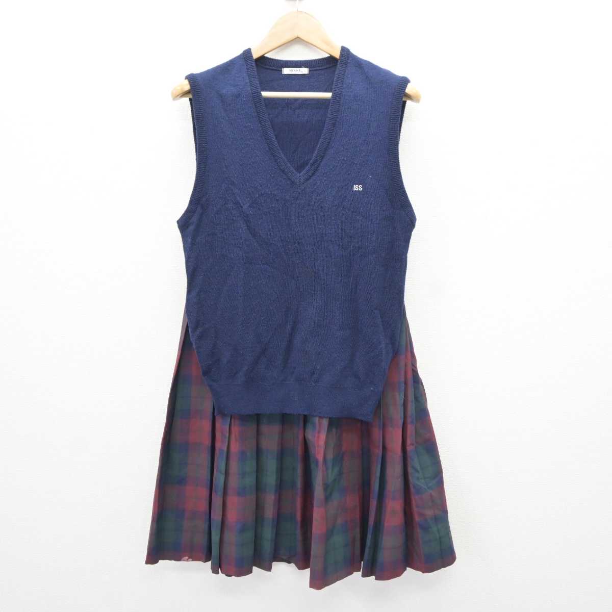 【中古】大分県 情報科学高等学校 女子制服 2点 (ニットベスト・スカート) sf065689