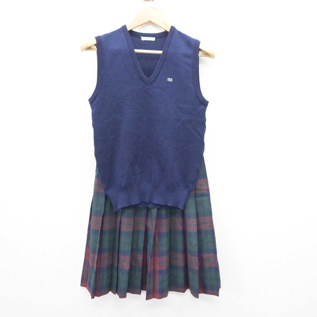 【中古】大分県 情報科学高等学校 女子制服 2点 (ニットベスト・スカート) sf065690