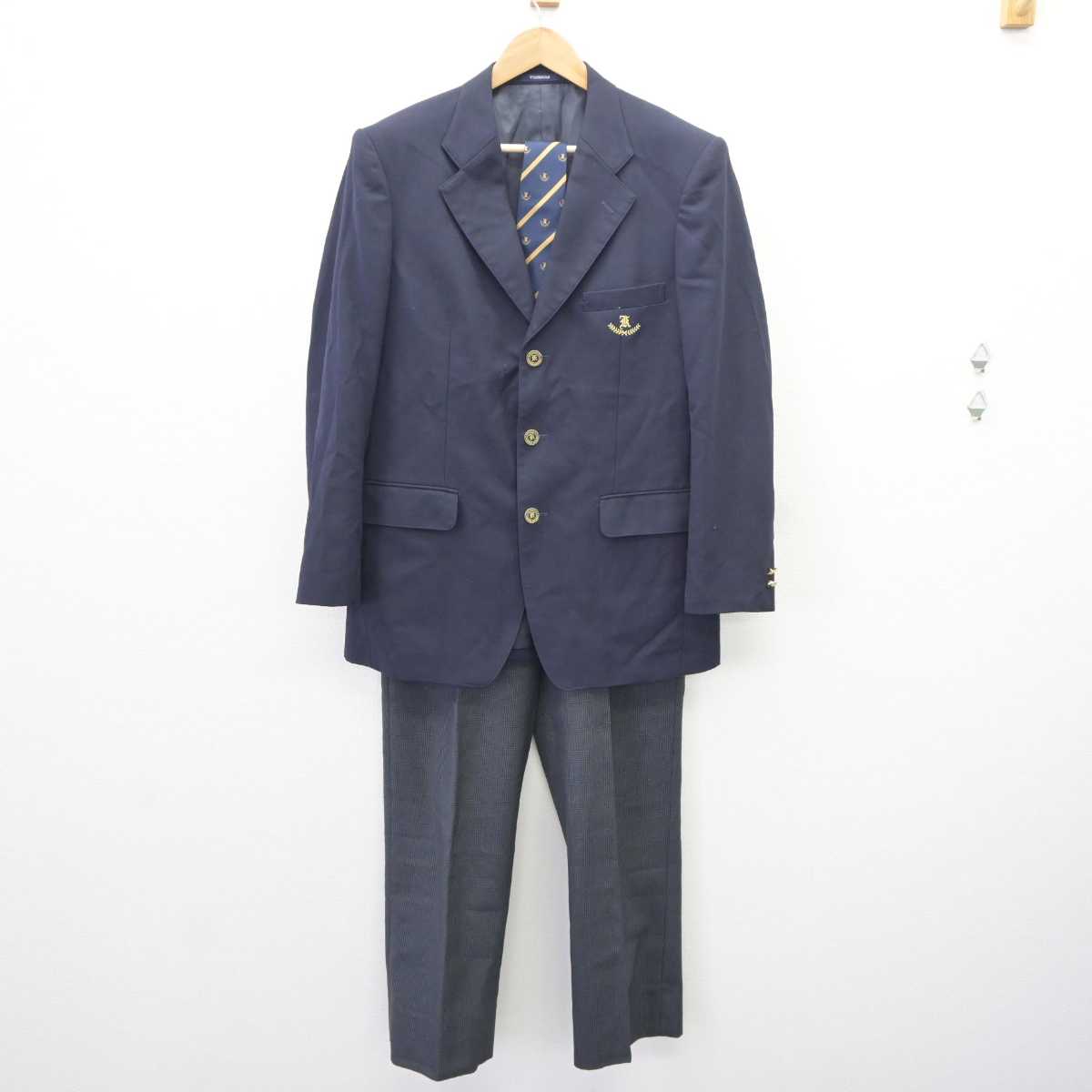 【中古】埼玉県 川口高等学校 男子制服 3点 (ブレザー・ズボン) sf065715