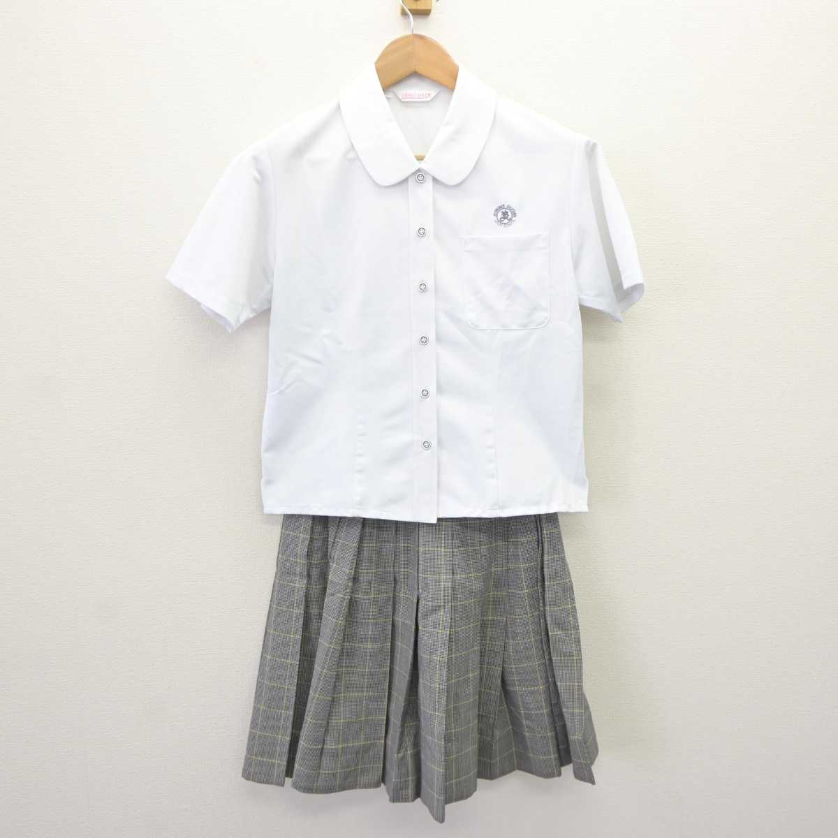 【中古】福岡県 久留米学園高等学校 女子制服 2点 (シャツ・スカート) sf065724