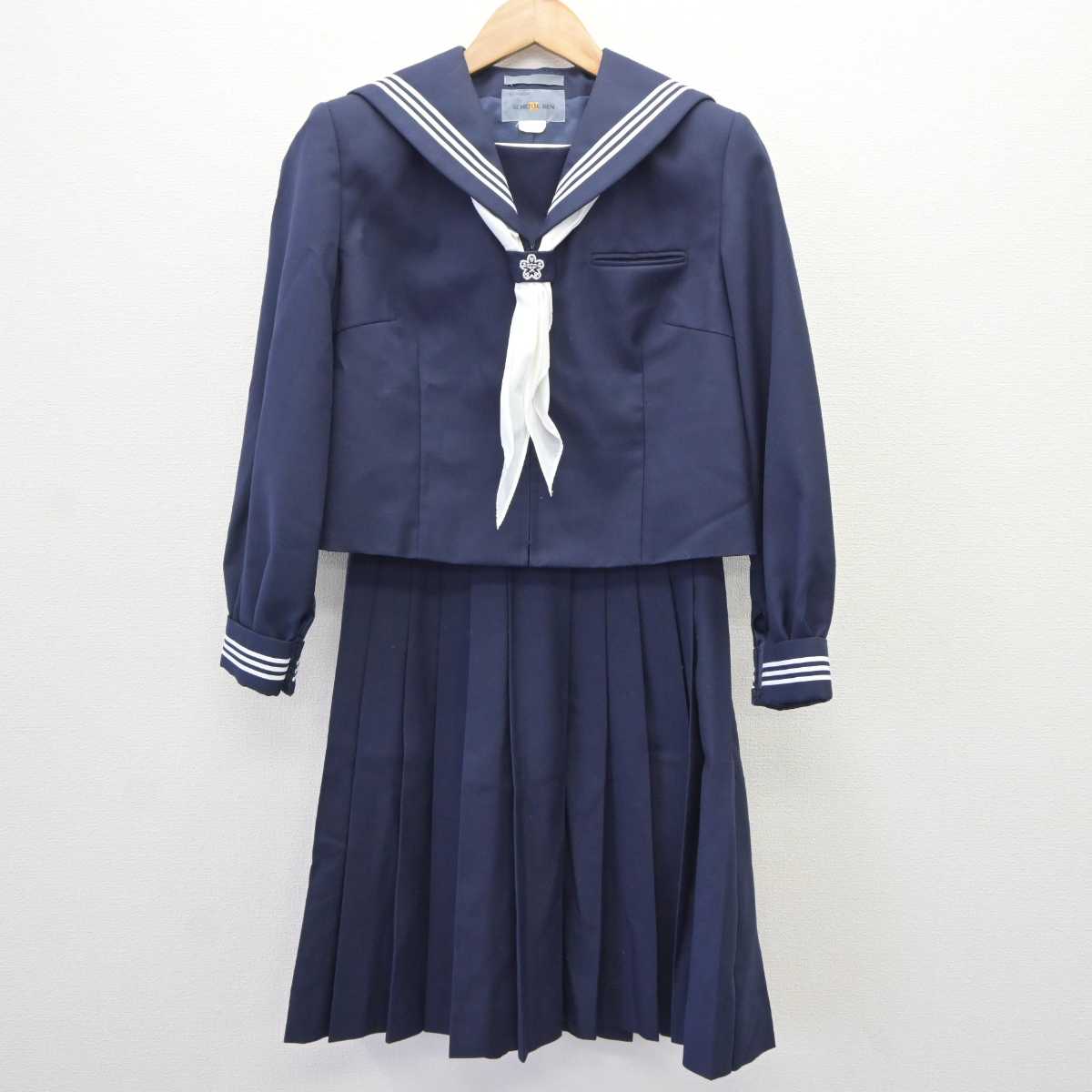 【中古】埼玉県 安行中学校 女子制服 3点 (セーラー服・スカート) sf065744