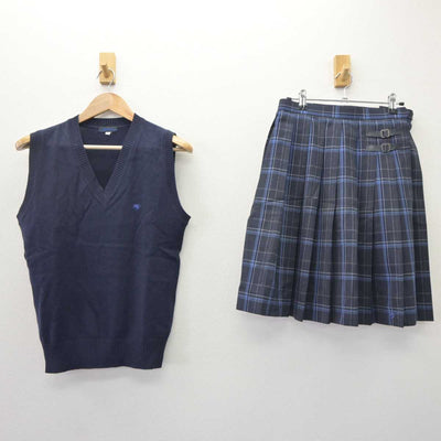 【中古】大阪府 東淀川高等学校 女子制服 2点 (ニットベスト・スカート) sf065763