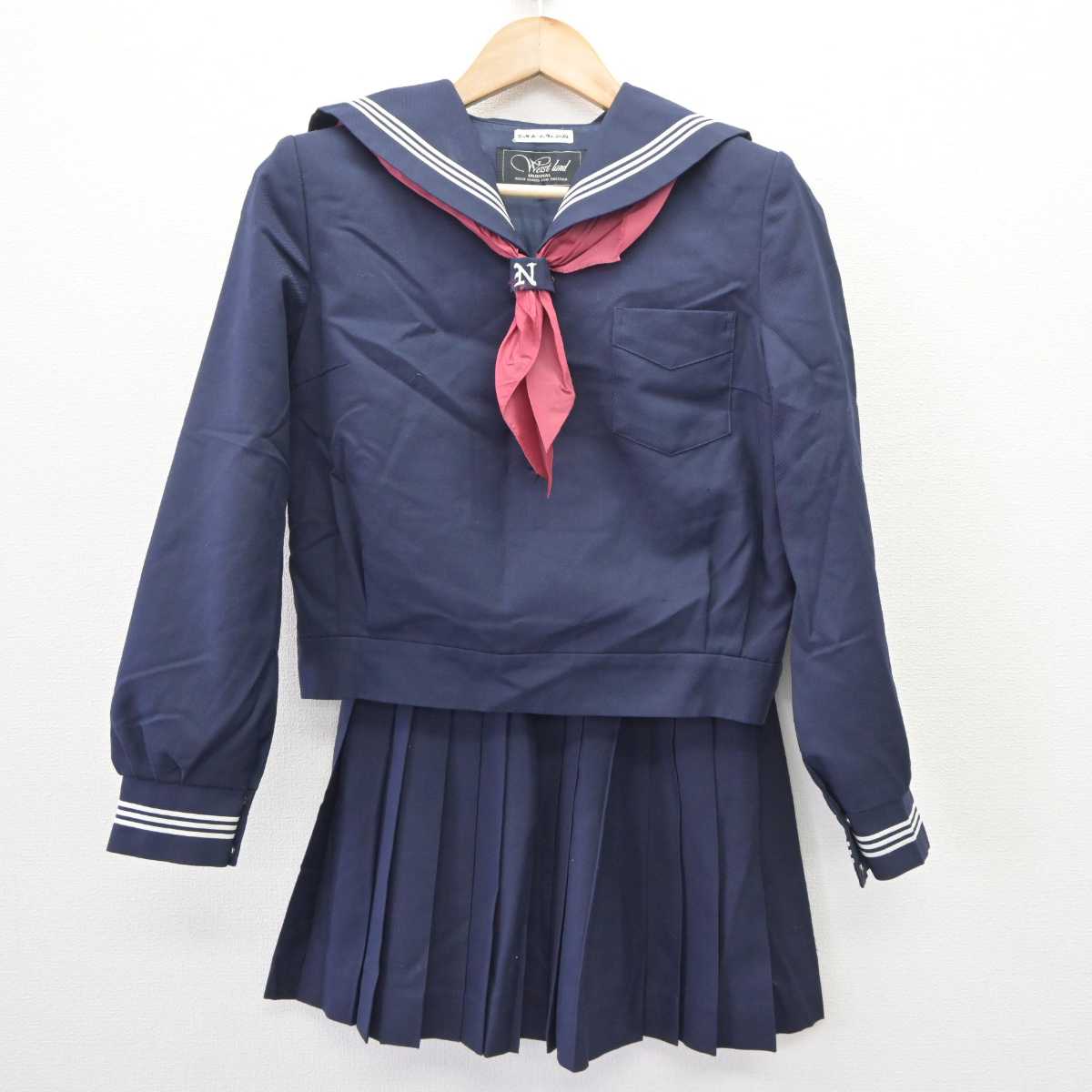 【中古】石川県 能登香島中学校 女子制服 4点 (セーラー服・スカート) sf065767