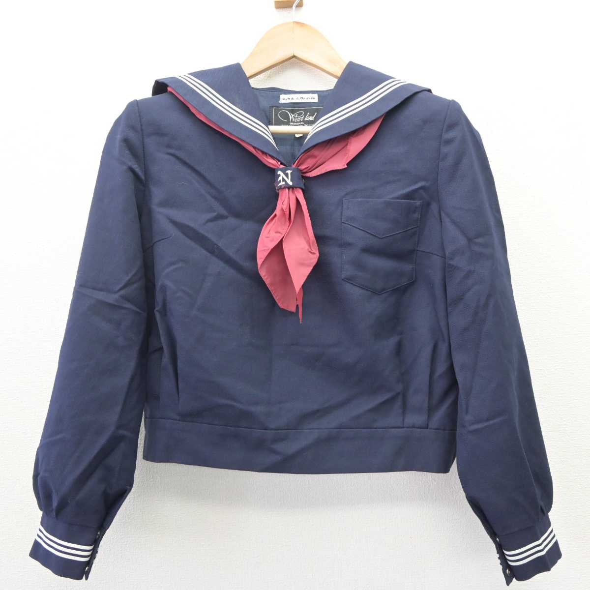 【中古】石川県 能登香島中学校 女子制服 4点 (セーラー服・スカート) sf065767