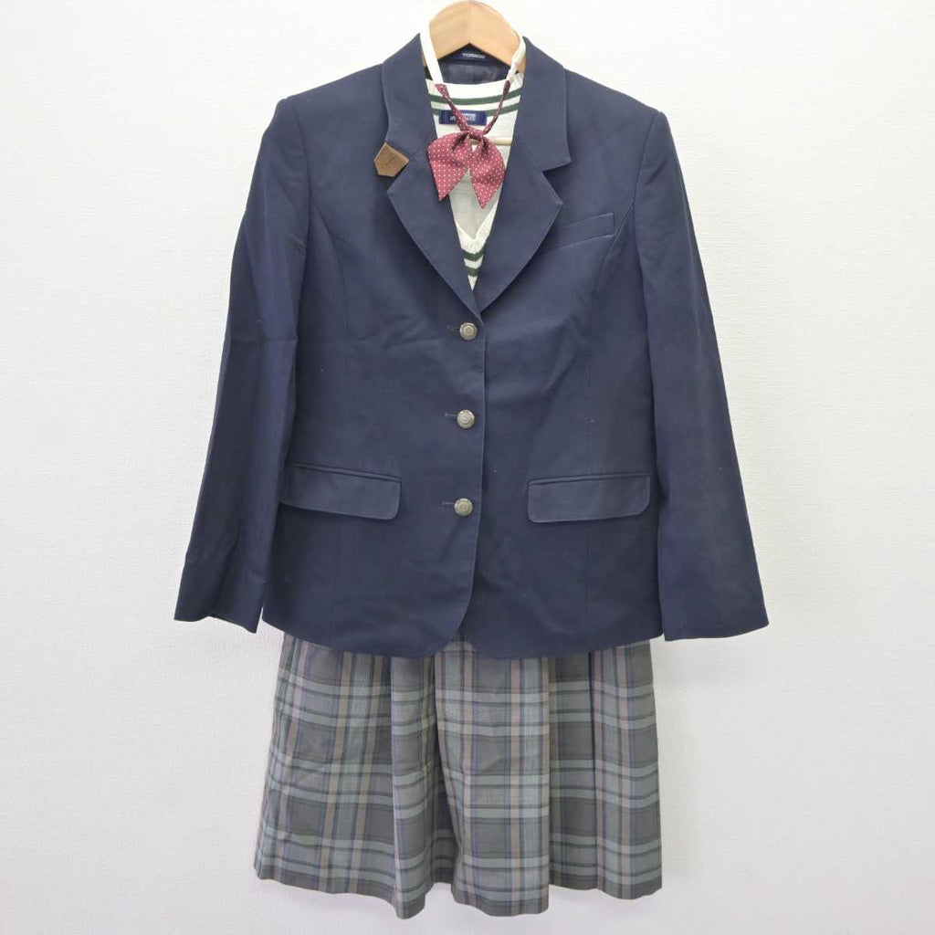 【中古】沖縄県 浦添商業高等学校 女子制服 4点 (ブレザー・ニットベスト・スカート) sf065777