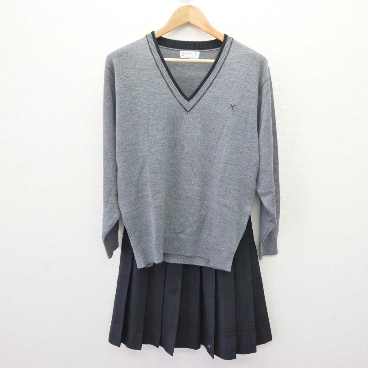 【中古】大阪府 枚方高等学校 女子制服 2点 (ニット・スカート) sf065786