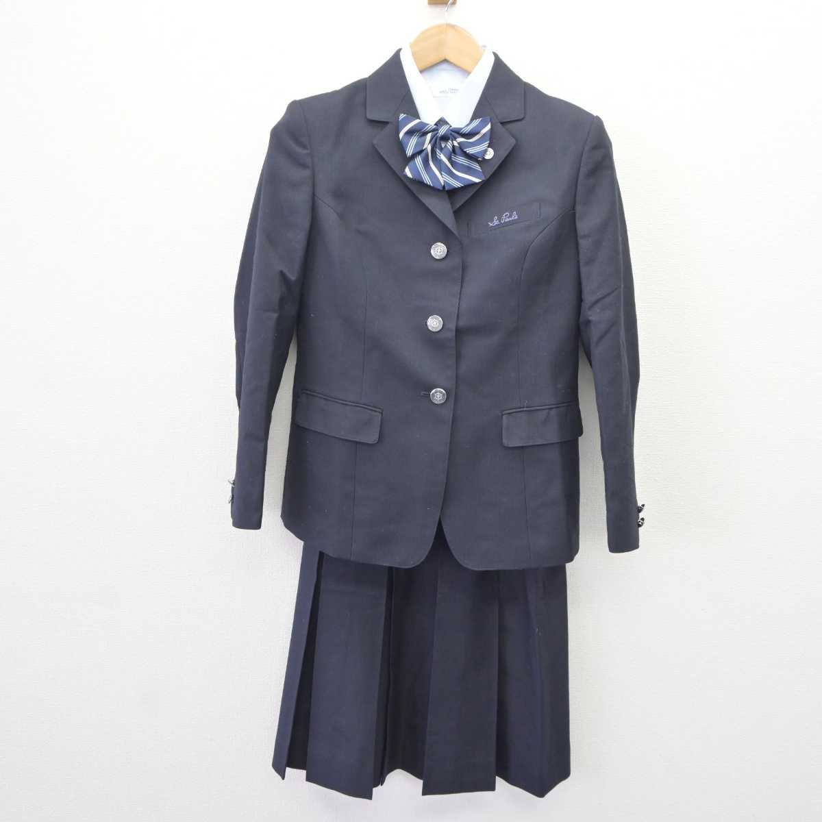 【中古】滋賀県 光泉カトリック中学校・高等学校 女子制服 5点 (ブレザー・シャツ・スカート) sf065791