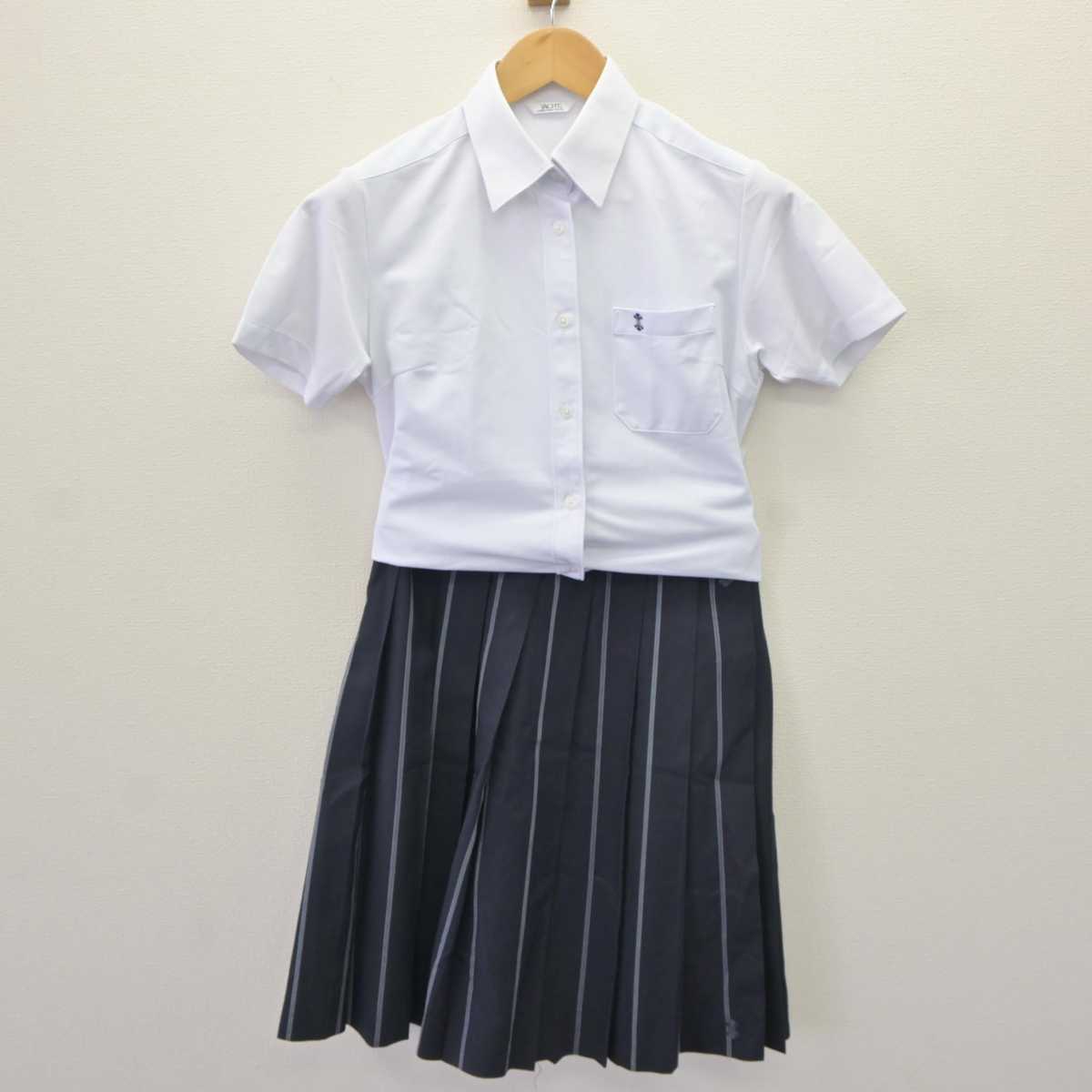 【中古】広島県 如水館中学校・如水館高等学校 女子制服 2点 (シャツ・スカート) sf065795