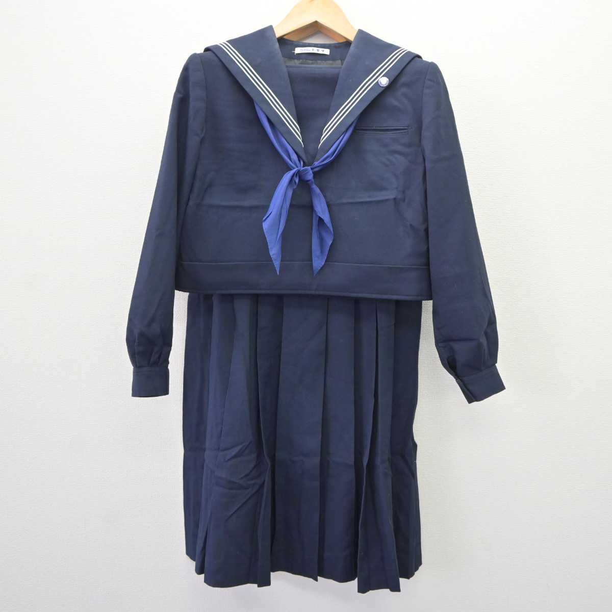 【中古】福岡県 折尾愛真高等学校 女子制服 4点 (セーラー服・ジャンパースカート) sf065815