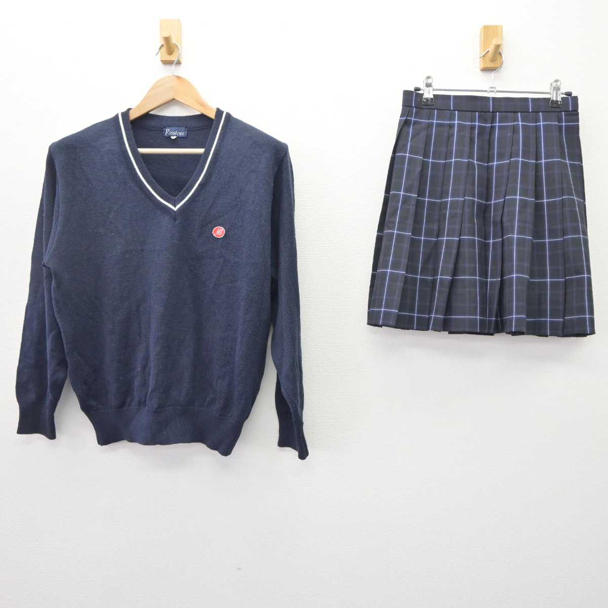 【中古】兵庫県 明石商業高等学校 女子制服 2点 (ニット・スカート) sf065825