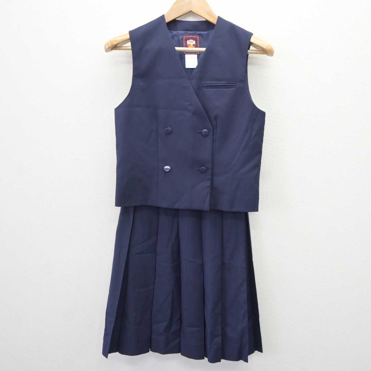 【中古】千葉県 千葉高等学校 女子制服 2点 (ベスト・スカート) sf065829