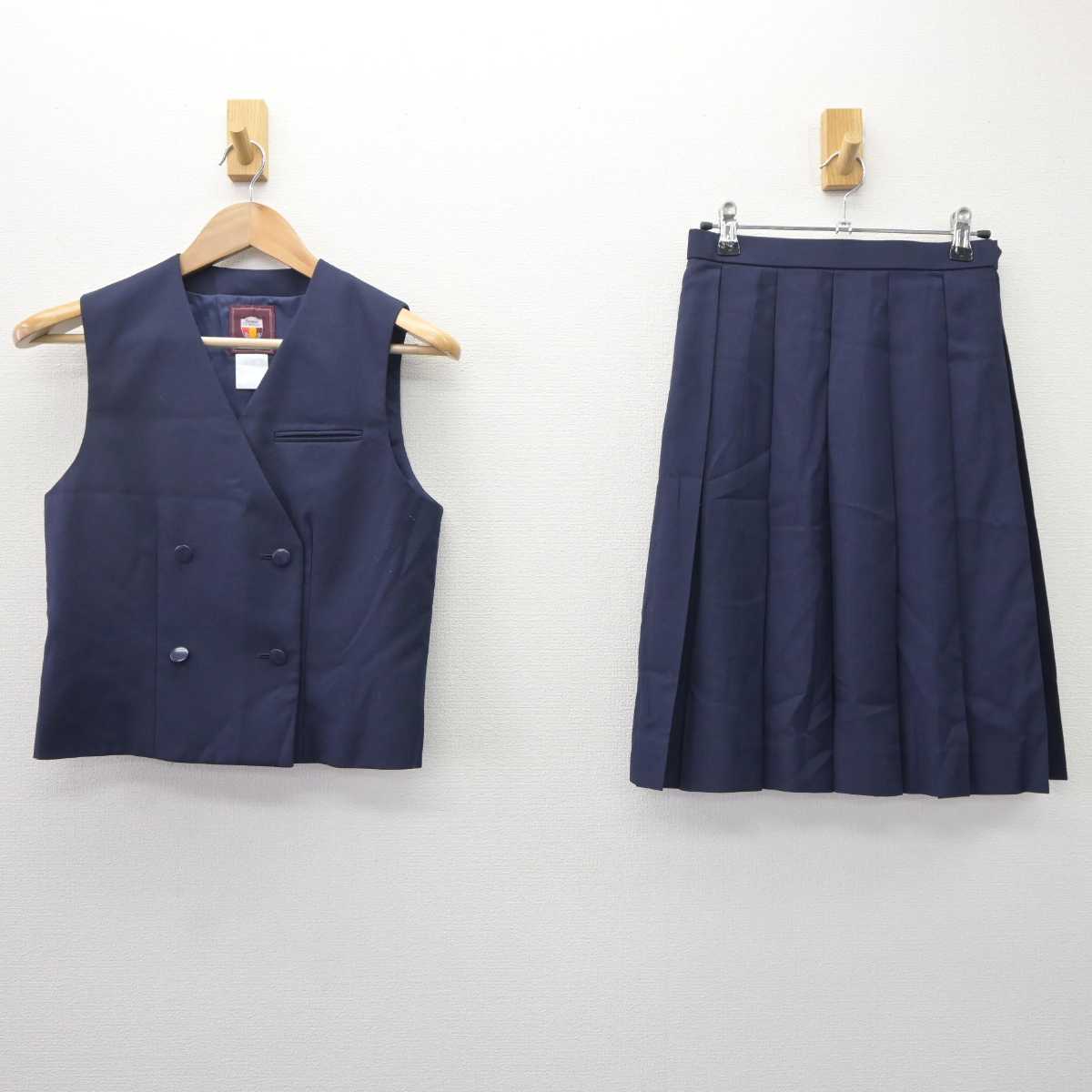 【中古】千葉県 千葉高等学校 女子制服 2点 (ベスト・スカート) sf065829