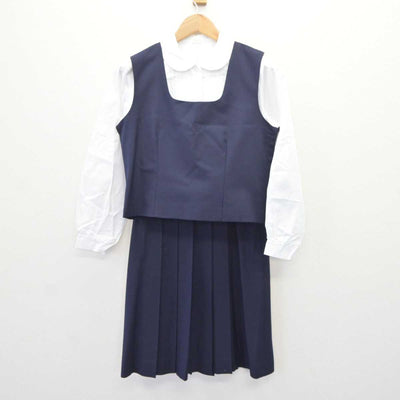 【中古】神奈川県 鶴が台中学校 女子制服 4点 (ブレザー・ベスト・シャツ・スカート) sf065838