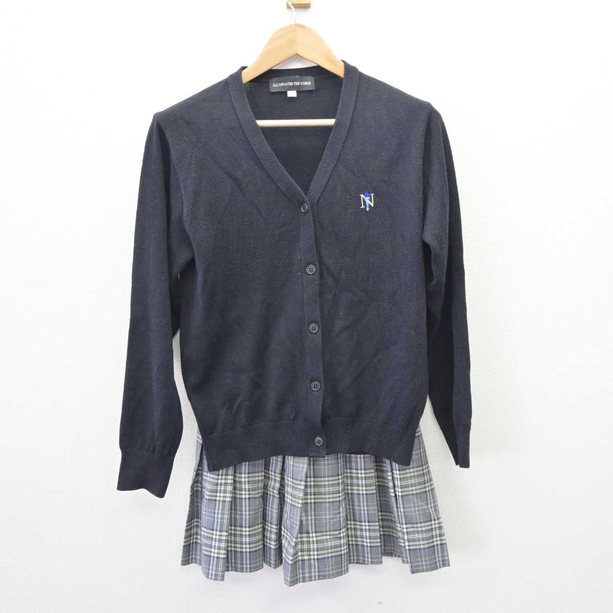 【中古】三重県 桜丘高等学校 女子制服 5点 (ブレザー・ニット・スカート) sf065858