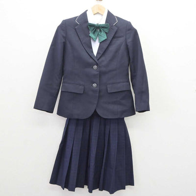 【中古】福岡県 福岡市内中学校標準服 女子制服 4点 (ブレザー・シャツ・スカート) sf065874