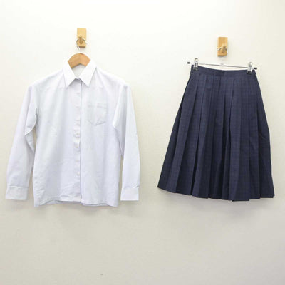 【中古】福岡県 福岡市内中学校標準服 女子制服 2点 (シャツ・スカート) sf065875