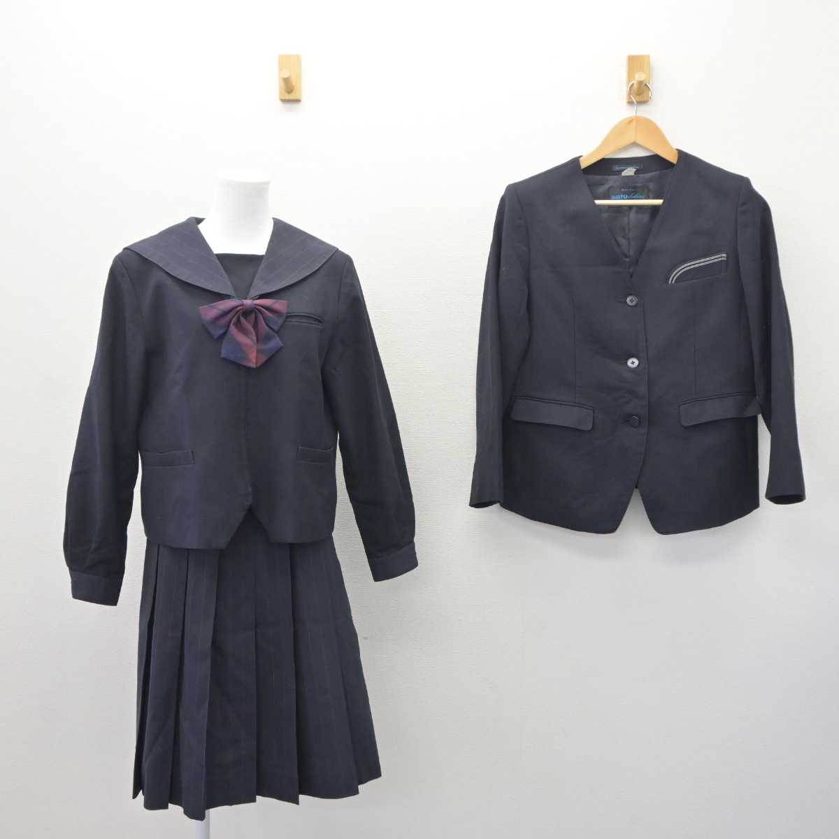 【中古】岩手県 岩手女子高等学校 女子制服 4点 (ブレザー・セーラー服・スカート) sf065910