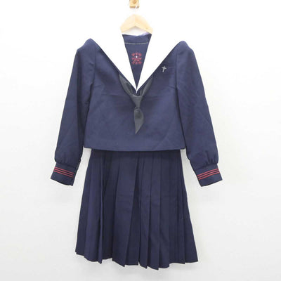 【中古】大阪府 プール学院高等学校 女子制服 5点 (セーラー服・スカート) sf065920