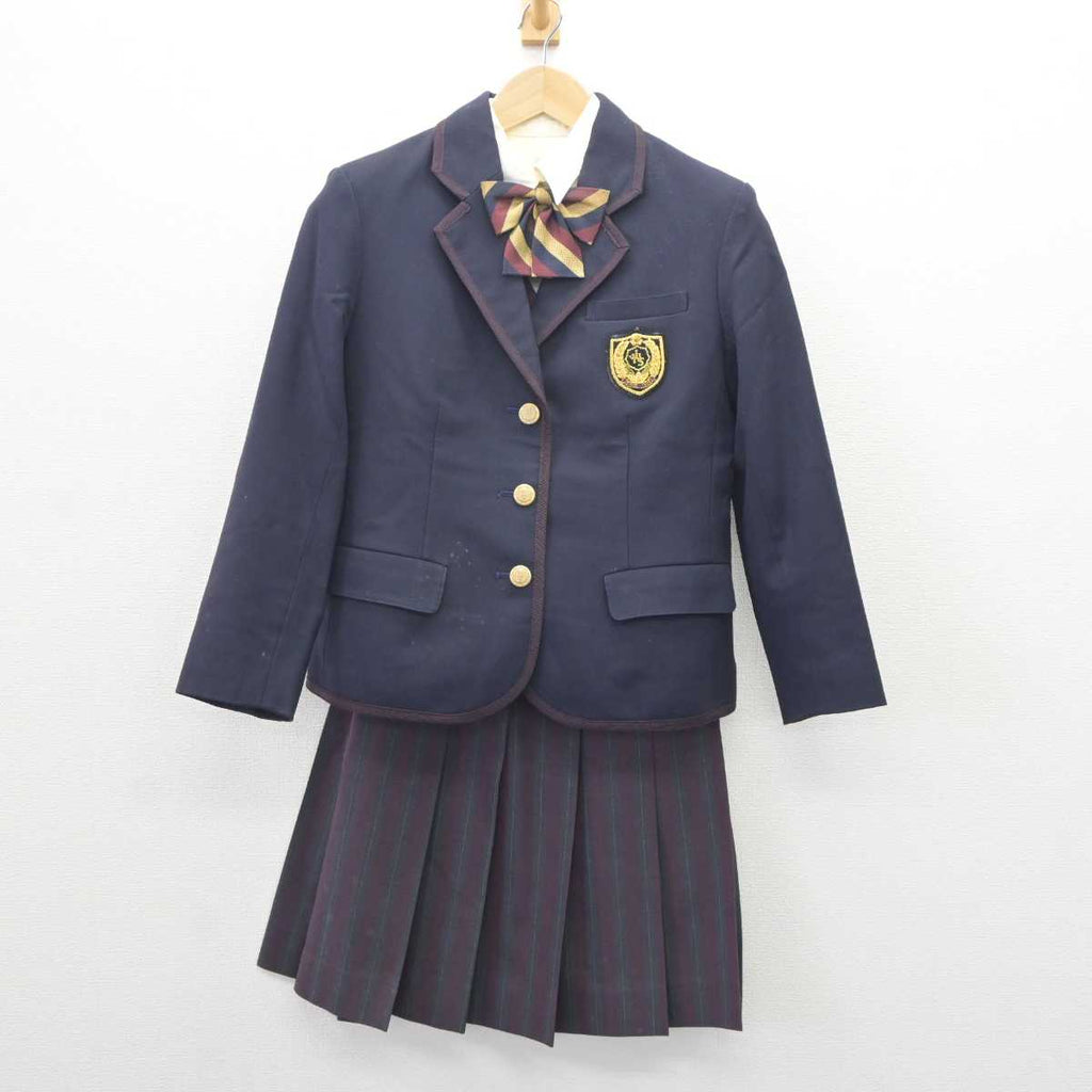 【中古】山形県 東北文教大学山形城北高等学校 女子制服 5点 (ブレザー・ベスト・シャツ・スカート) sf065937