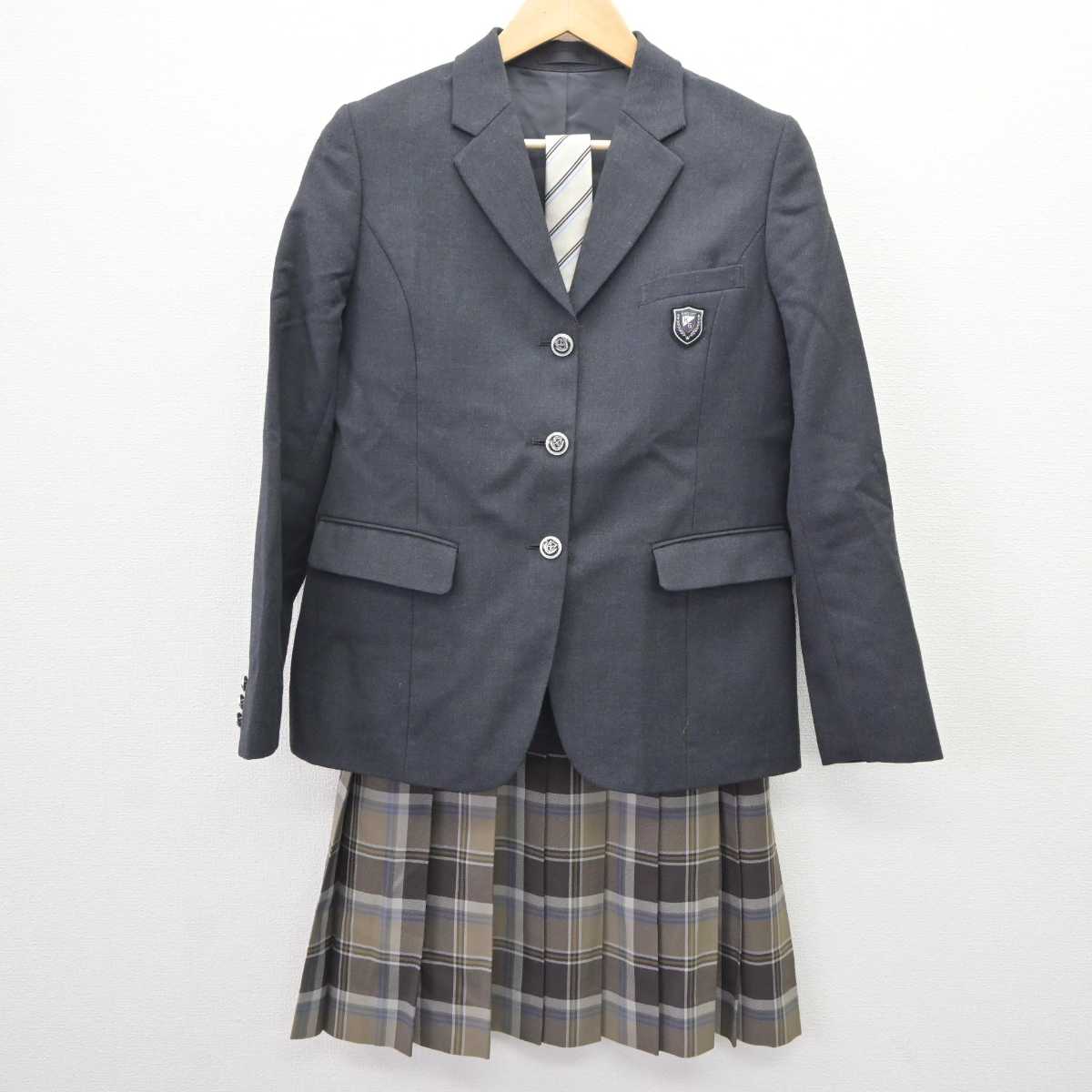 【中古】東京都 京華女子高等学校 女子制服 4点 (ブレザー・ニット・スカート) sf065949