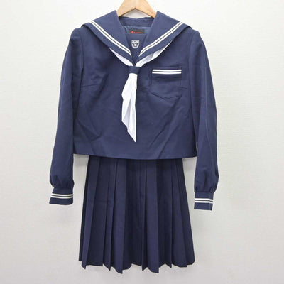 【中古】広島県 栗原中学校 女子制服 3点 (セーラー服・スカート) sf065952