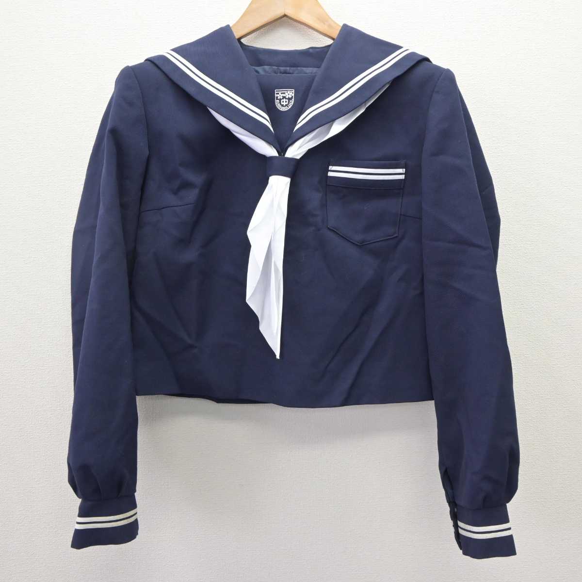 【中古】広島県 栗原中学校 女子制服 3点 (セーラー服・スカート) sf065952