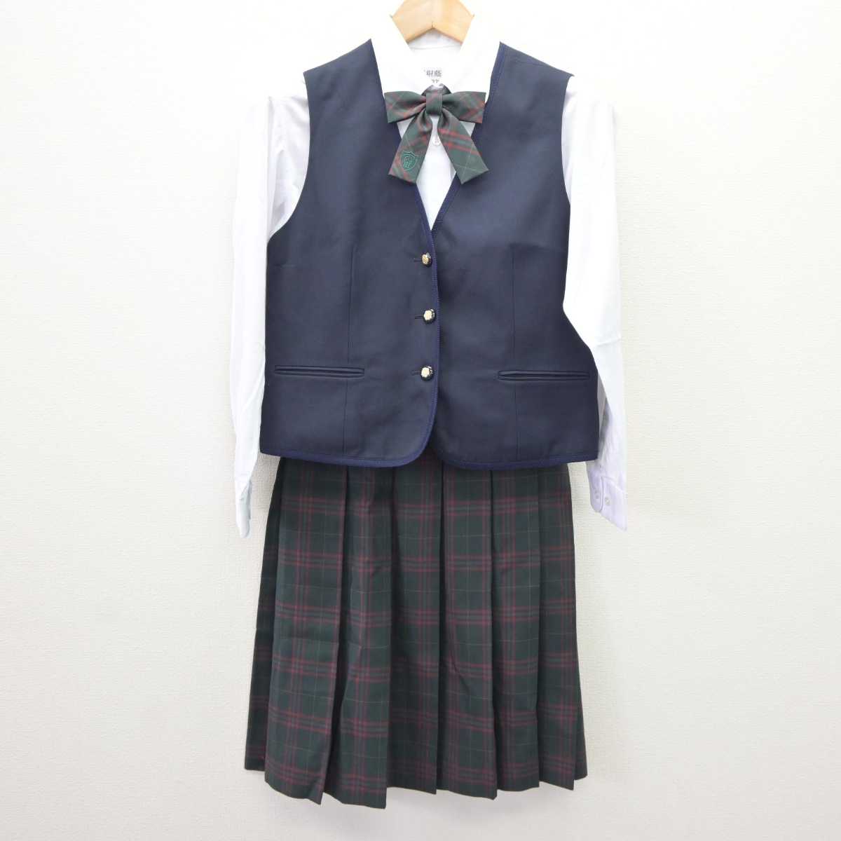 【中古】大阪府 大阪桐蔭高等学校 女子制服 5点 (ブレザー・ベスト・シャツ・スカート) sf065963