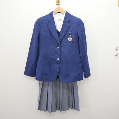 【中古】大阪府 市岡中学校 女子制服 4点 (ブレザー・ニット・シャツ・スカート) sf065992