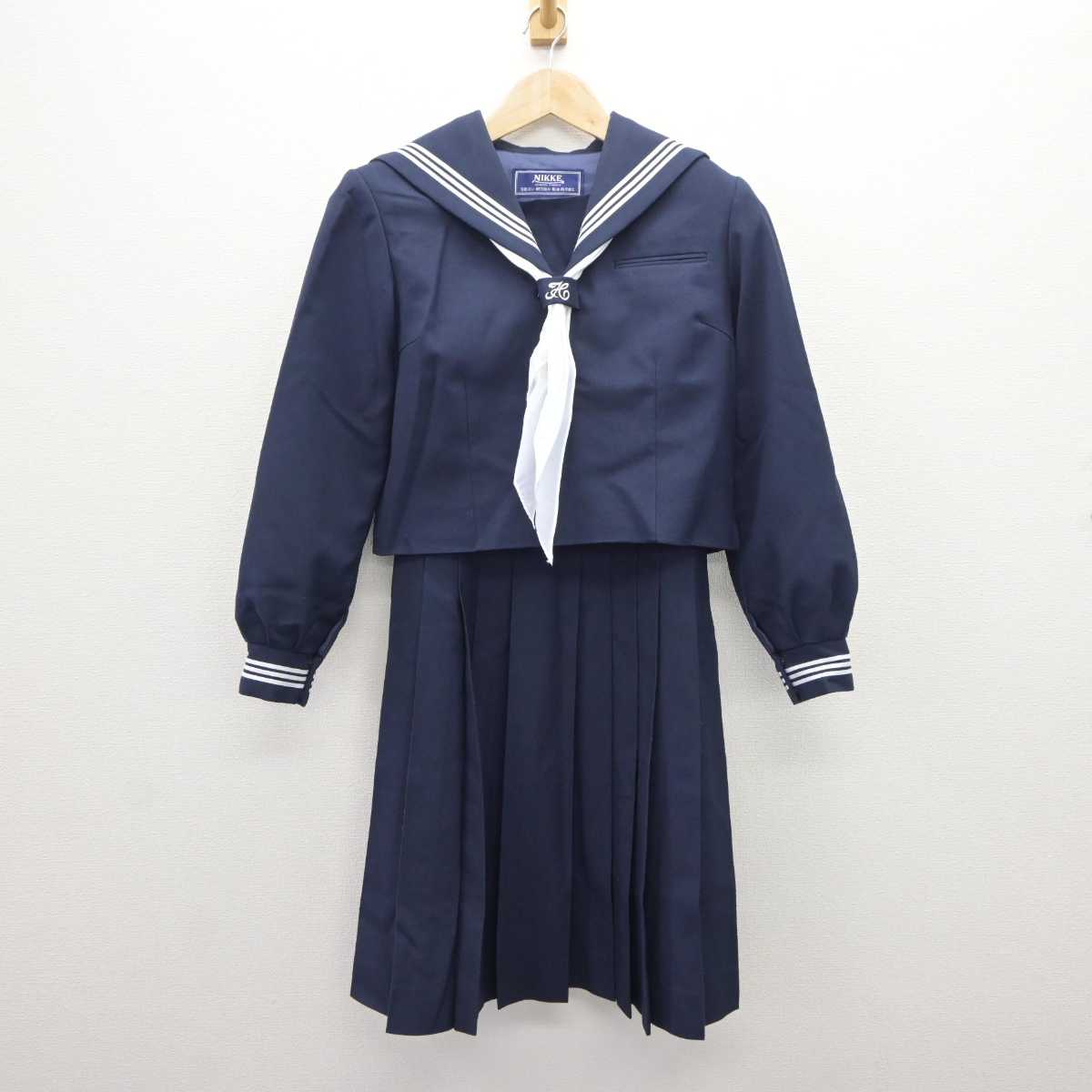 【中古】茨城県 取手第二中学校 女子制服 5点 (セーラー服・ジャンパースカート・スカート) sf065995